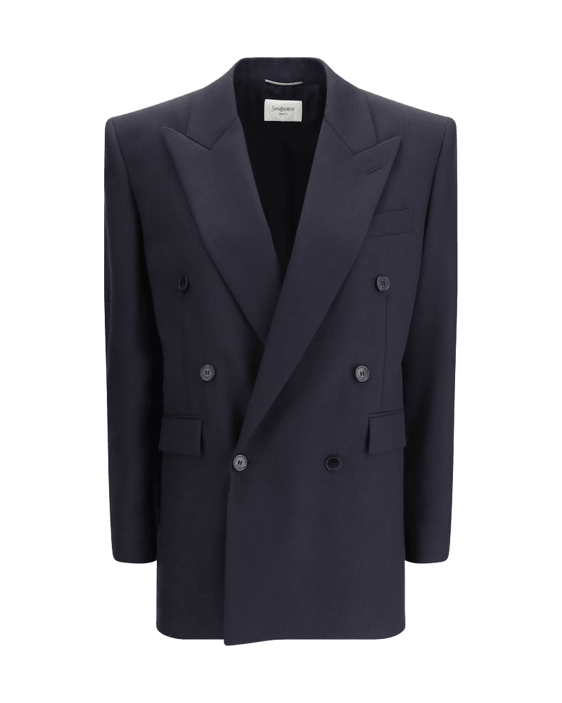 Saint Laurent Blue Wool Coat Glam Steals