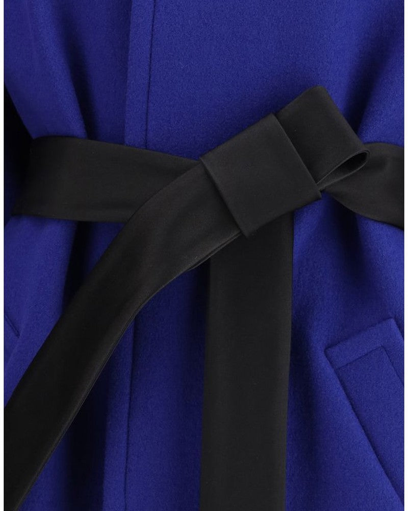 Saint Laurent Blue Wool Coat Glam Steals