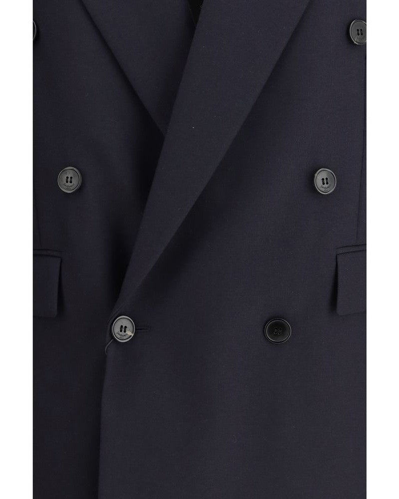 Saint Laurent Blue Wool Coat Glam Steals