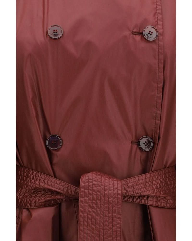 Saint Laurent Bordeaux Polyamide Trench Coat Glam Steals