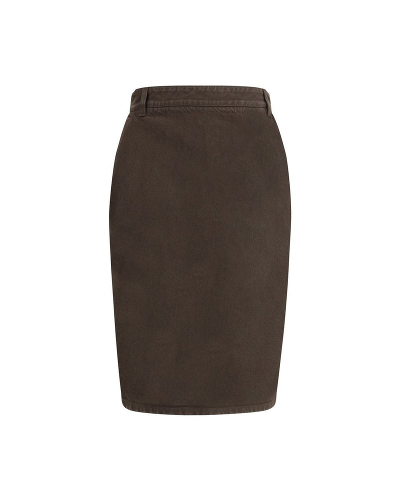 Saint Laurent Brown Denim Skirt 