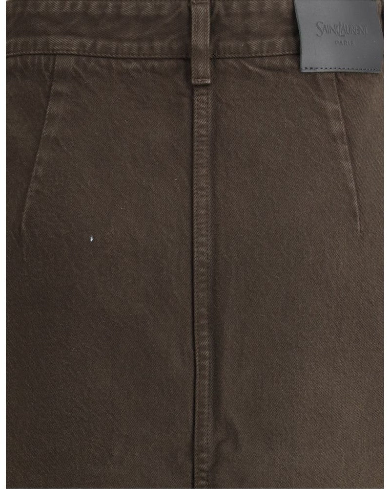 Saint Laurent Brown Denim Skirt 