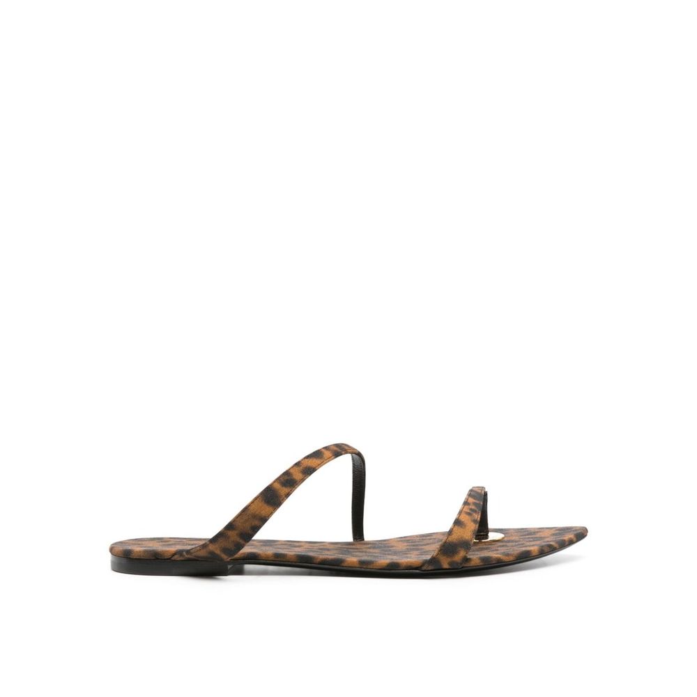Saint Laurent Brown Flat Sandals Glam Steals