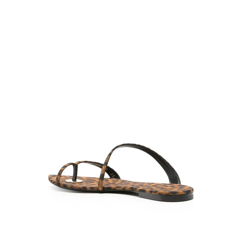 Saint Laurent Brown Flat Sandals Glam Steals