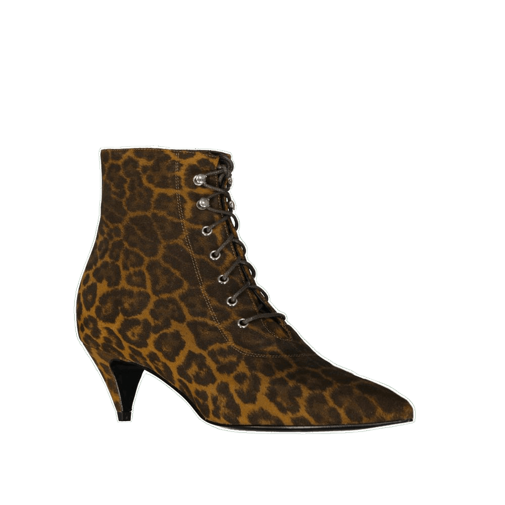 Saint Laurent Brown Lace Calfskin Up Boots