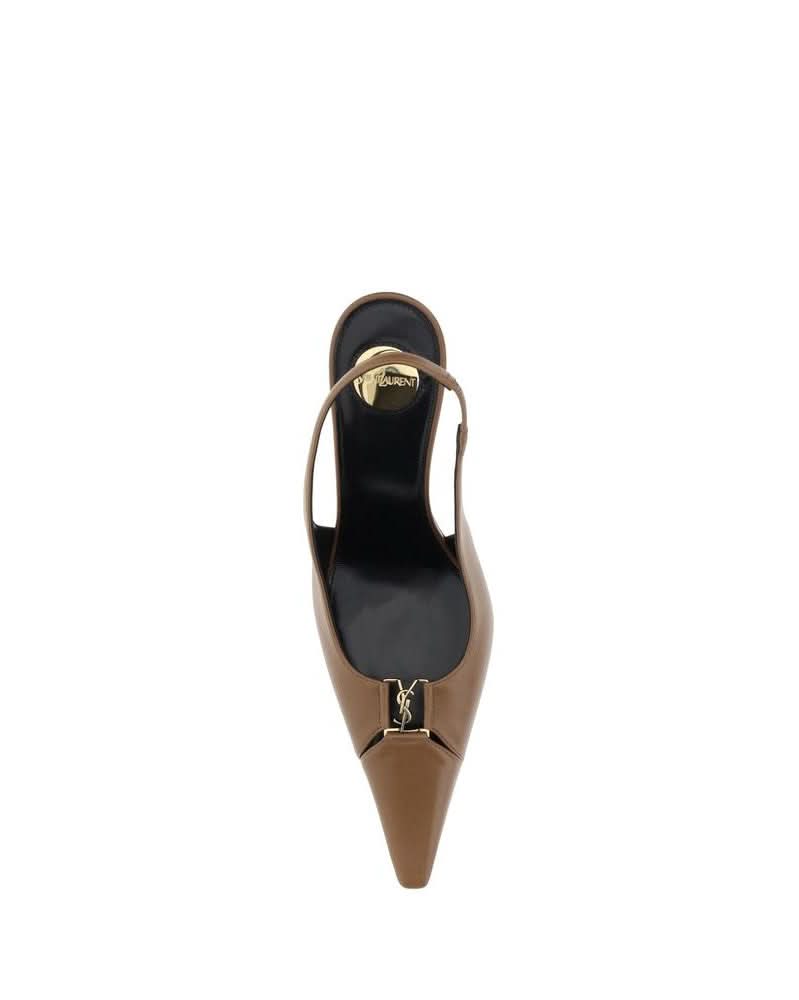 Saint Laurent Brown Lamb Ovis Aries High Heel Pumps 