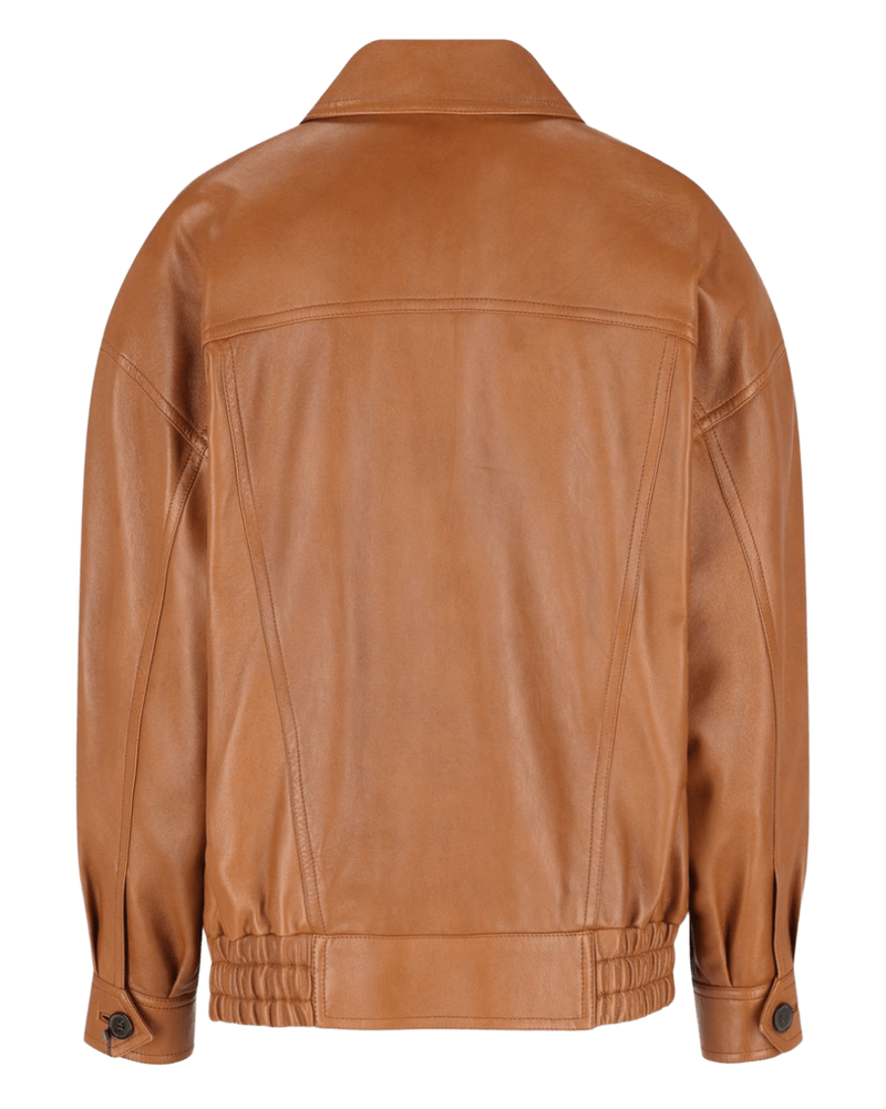 Saint Laurent Brown Leather Jacket Glam Steals