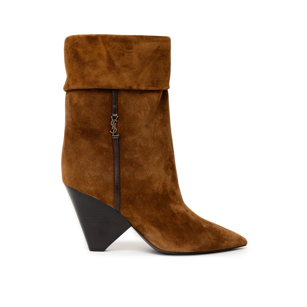 Saint Laurent Brown Suede Leather Boot Glam Steals