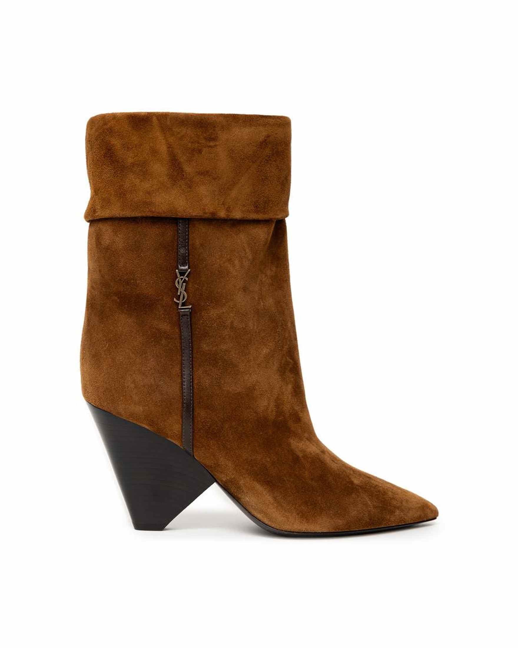 Saint Laurent Brown Suede Leather Boot Glam Steals