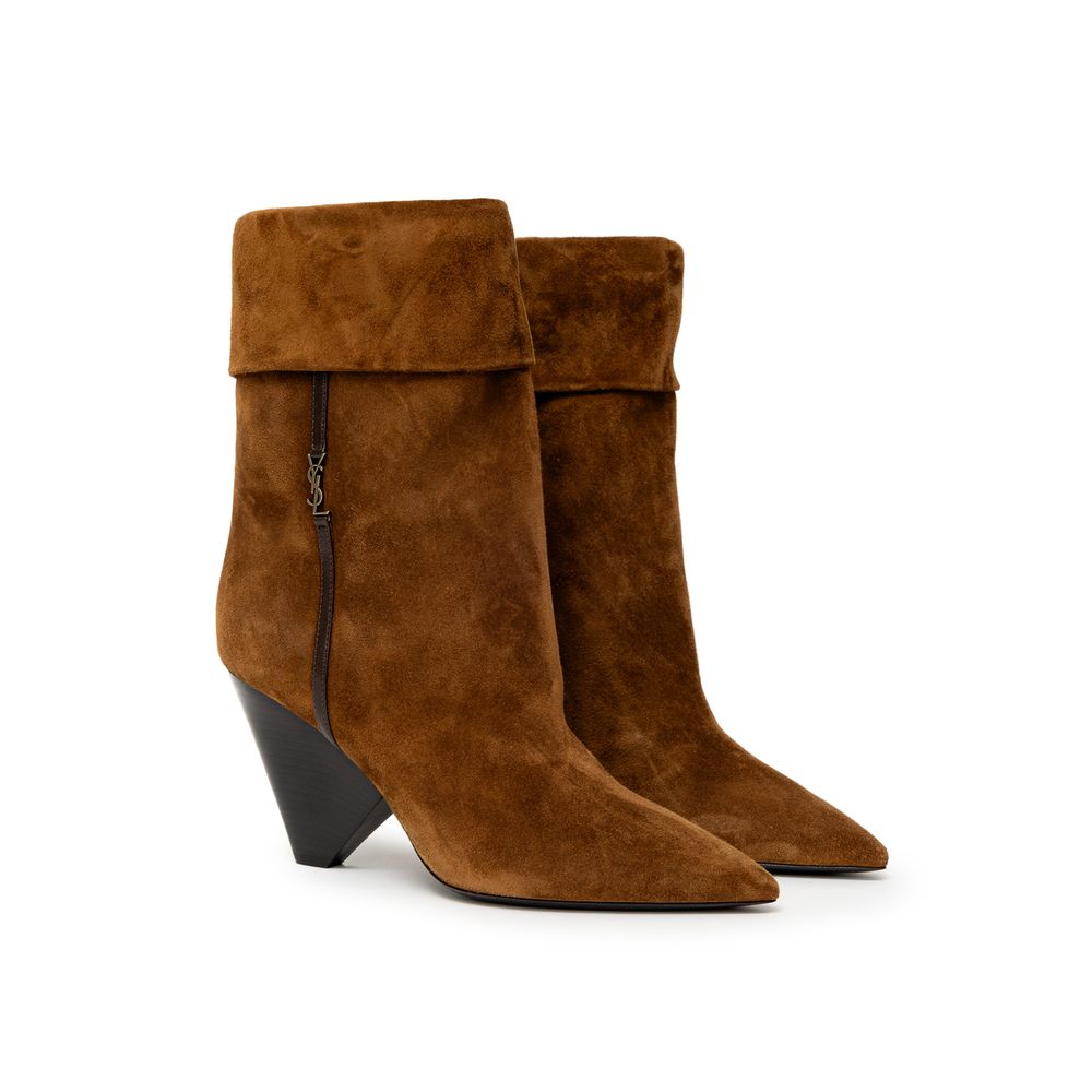 Saint Laurent Brown Suede Leather Boot Glam Steals