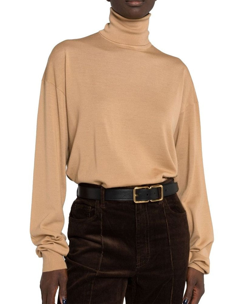 Saint Laurent Brown Wool Virgin Turtleneck Glam Steals