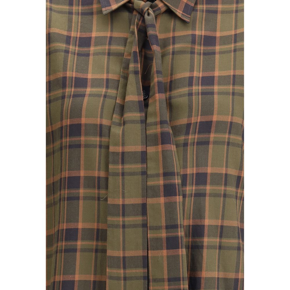 Saint Laurent Cassandre Check Lavallière Shirt Glam Steals
