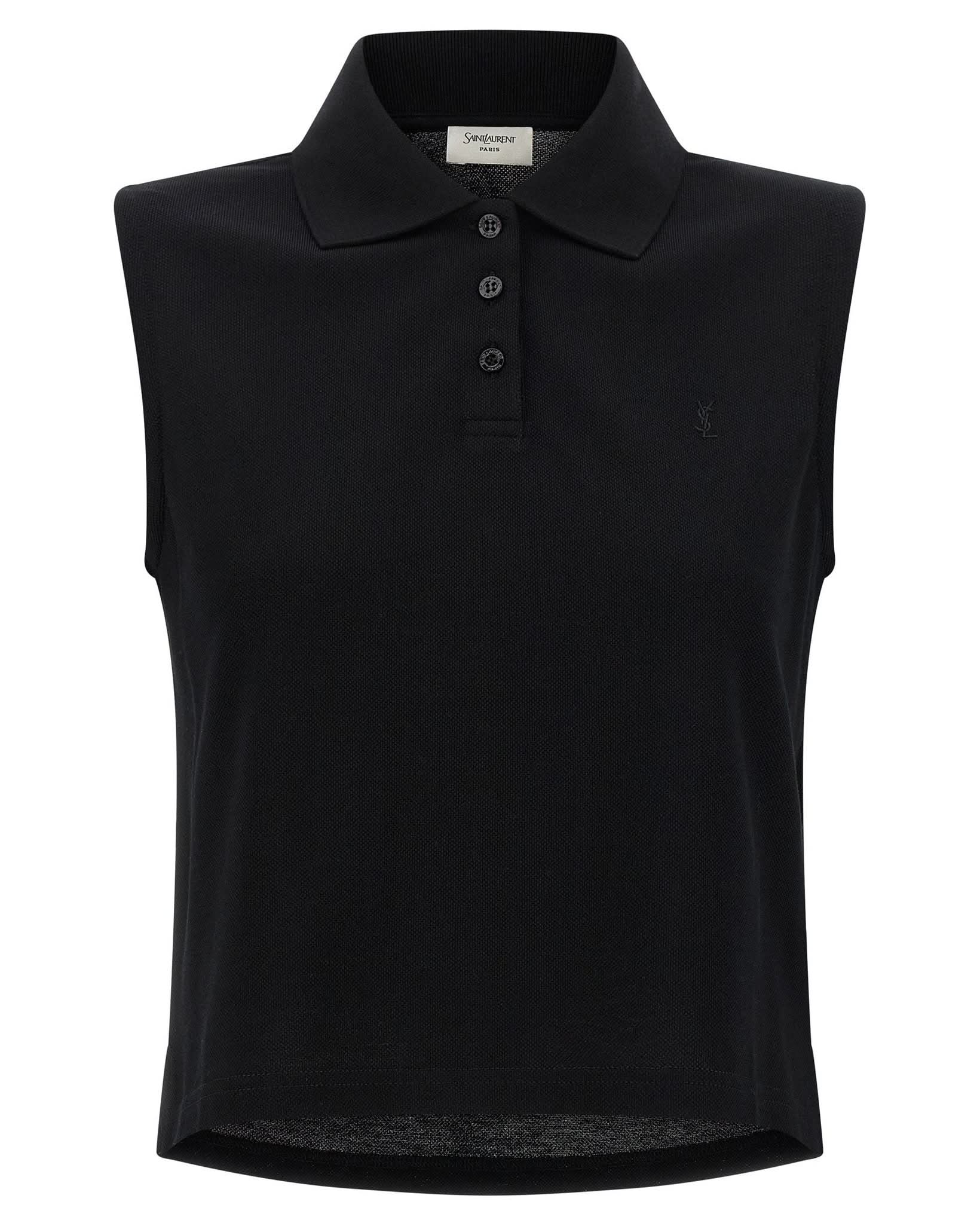 Saint Laurent Cassandre Embroidered Polo Shirt Glam Steals