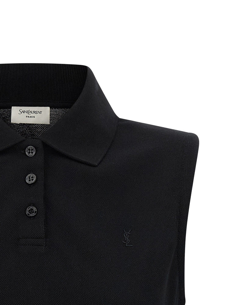 Saint Laurent Cassandre Embroidered Polo Shirt Glam Steals