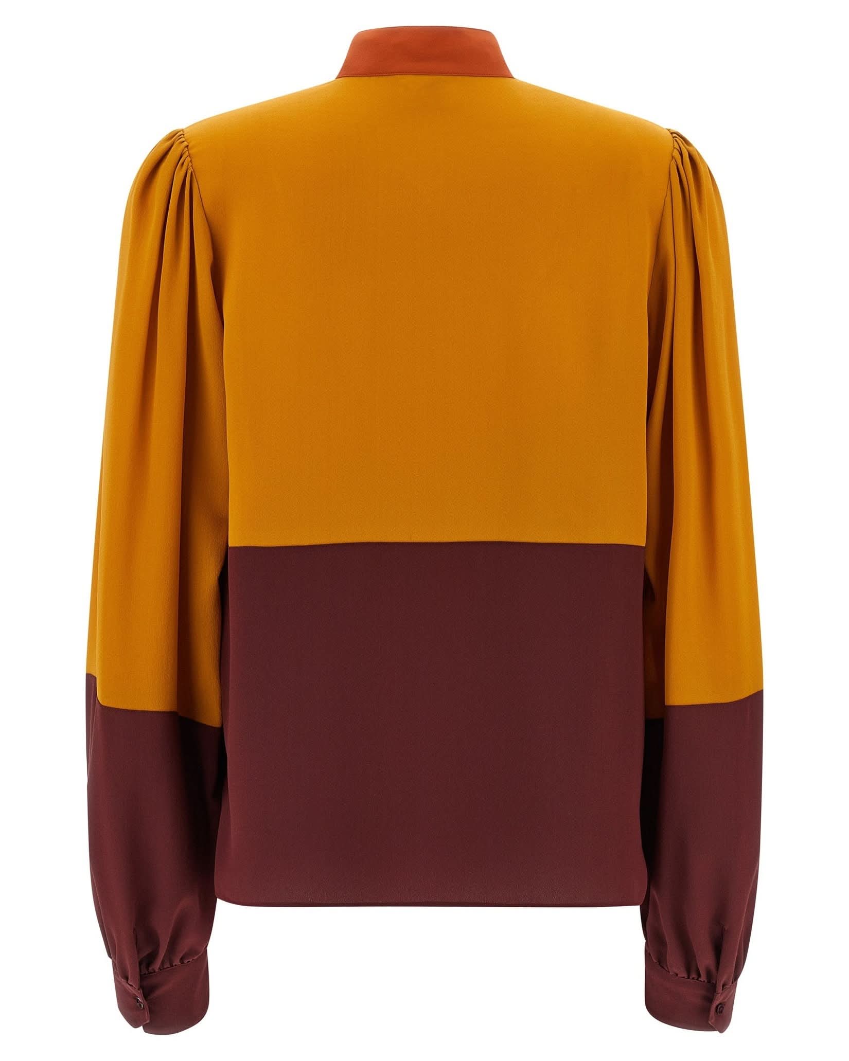 Saint Laurent Color Block Blouse Glam Steals