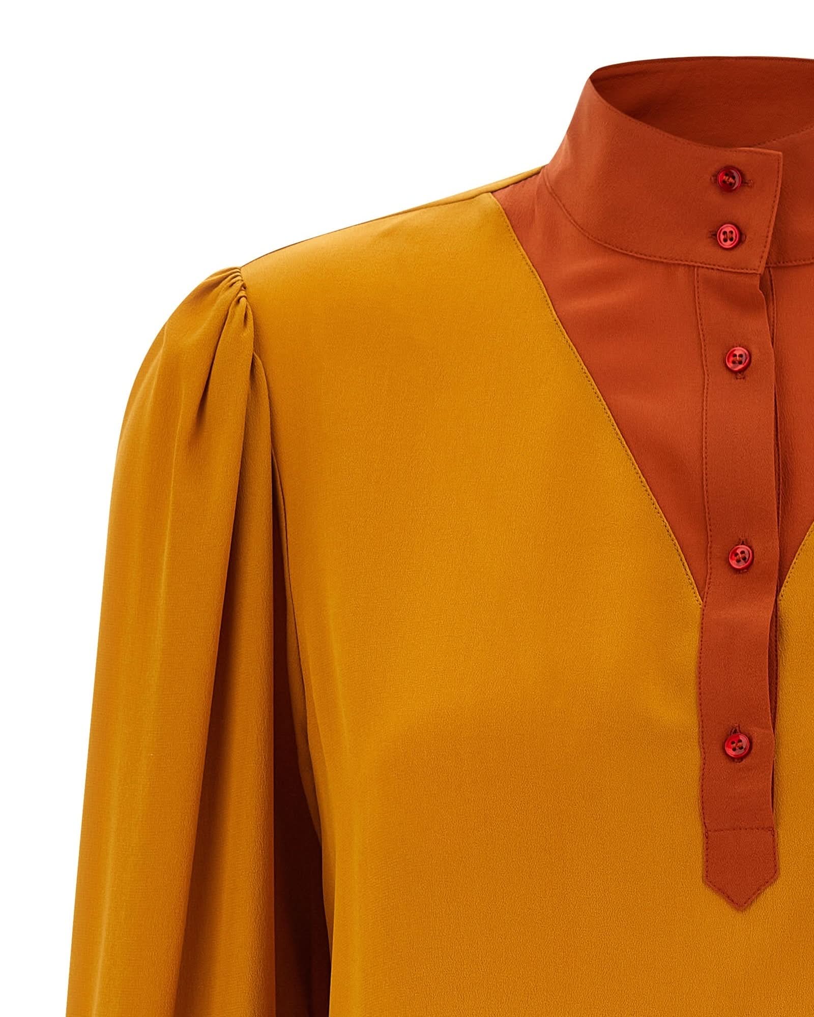 Saint Laurent Color Block Blouse Glam Steals