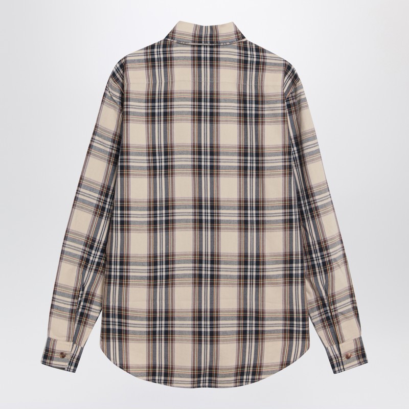 Saint Laurent Cotton Cassandre Lavallière Shirt in Tartan Glam Steals