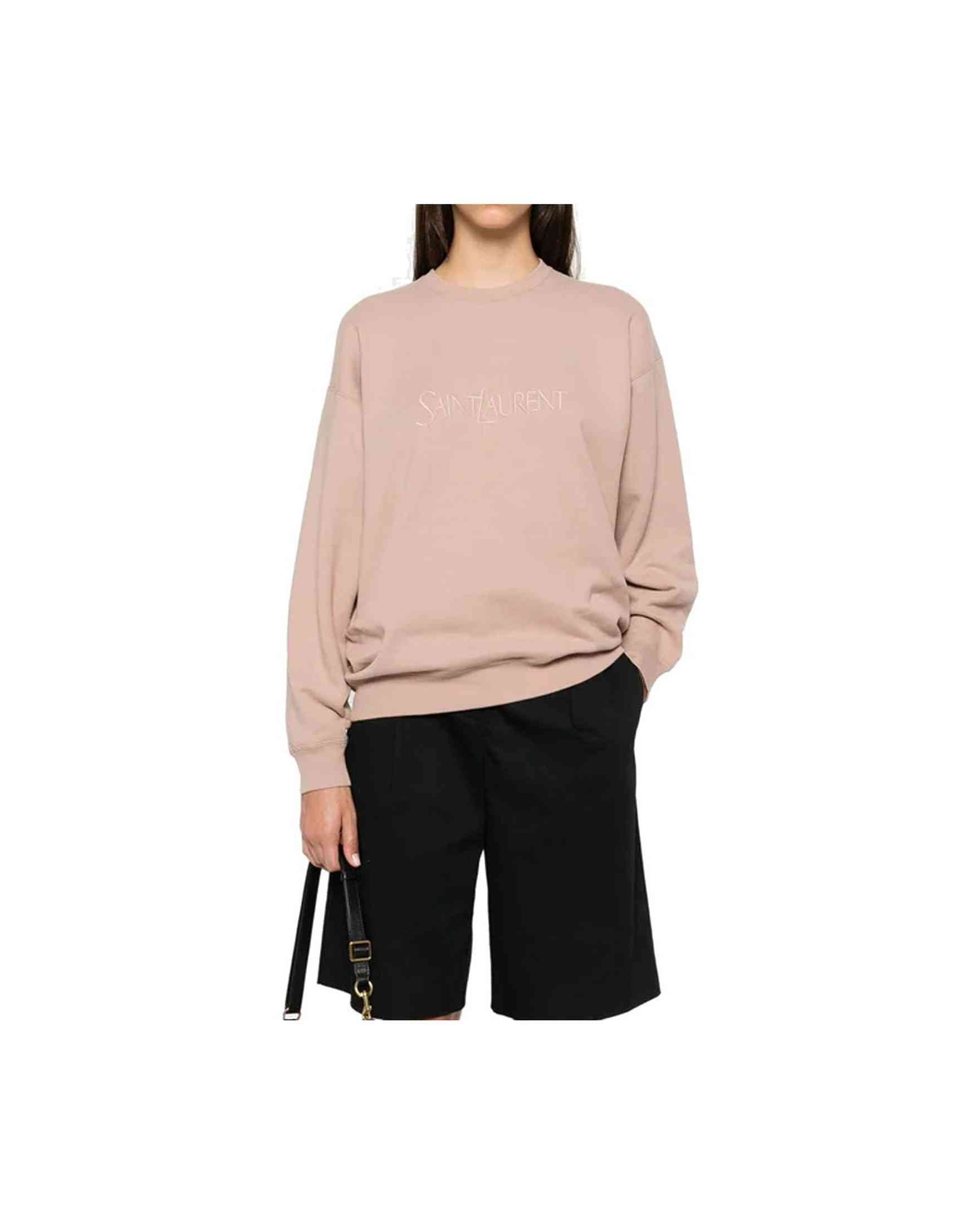 Saint Laurent Cotton Logo Sweat-Shirt Glam Steals