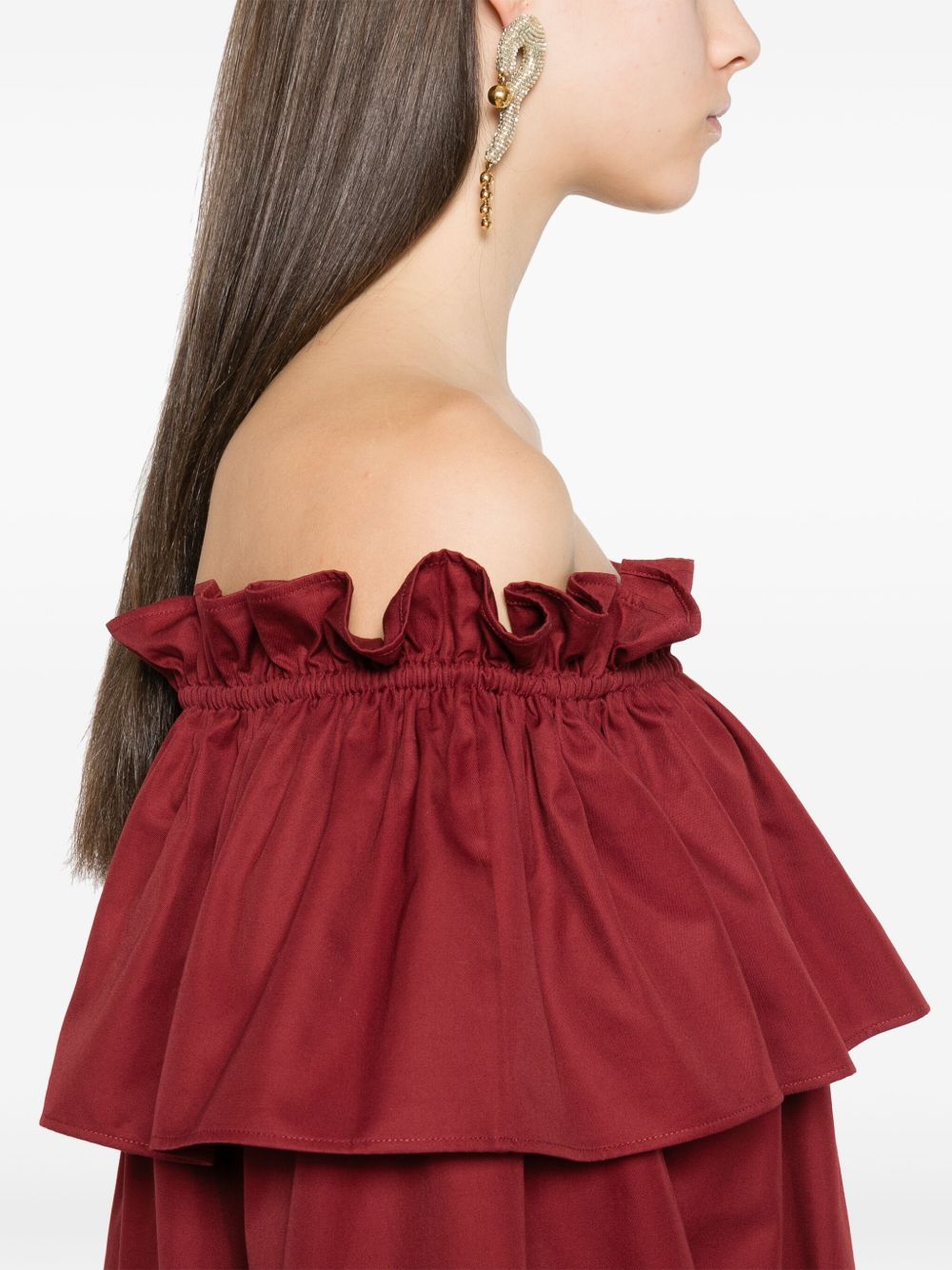 Saint Laurent Cotton Ruffled Mini Dress Glam Steals