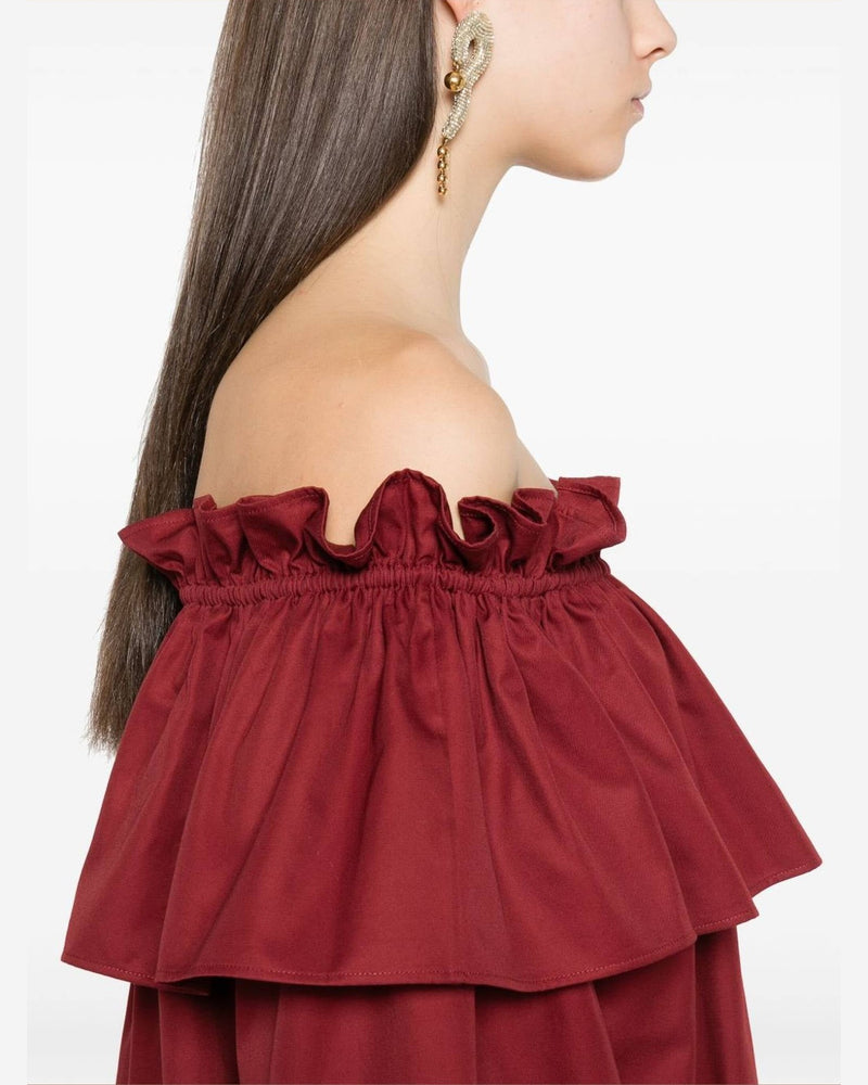 Saint Laurent Cotton Ruffled Mini Dress Glam Steals