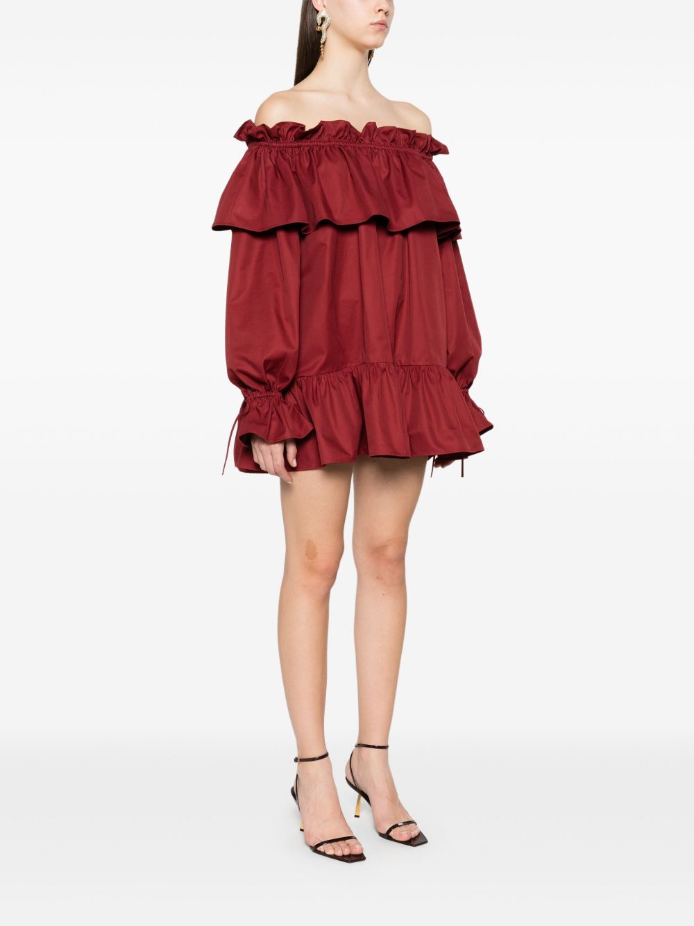 Saint Laurent Cotton Ruffled Mini Dress Glam Steals