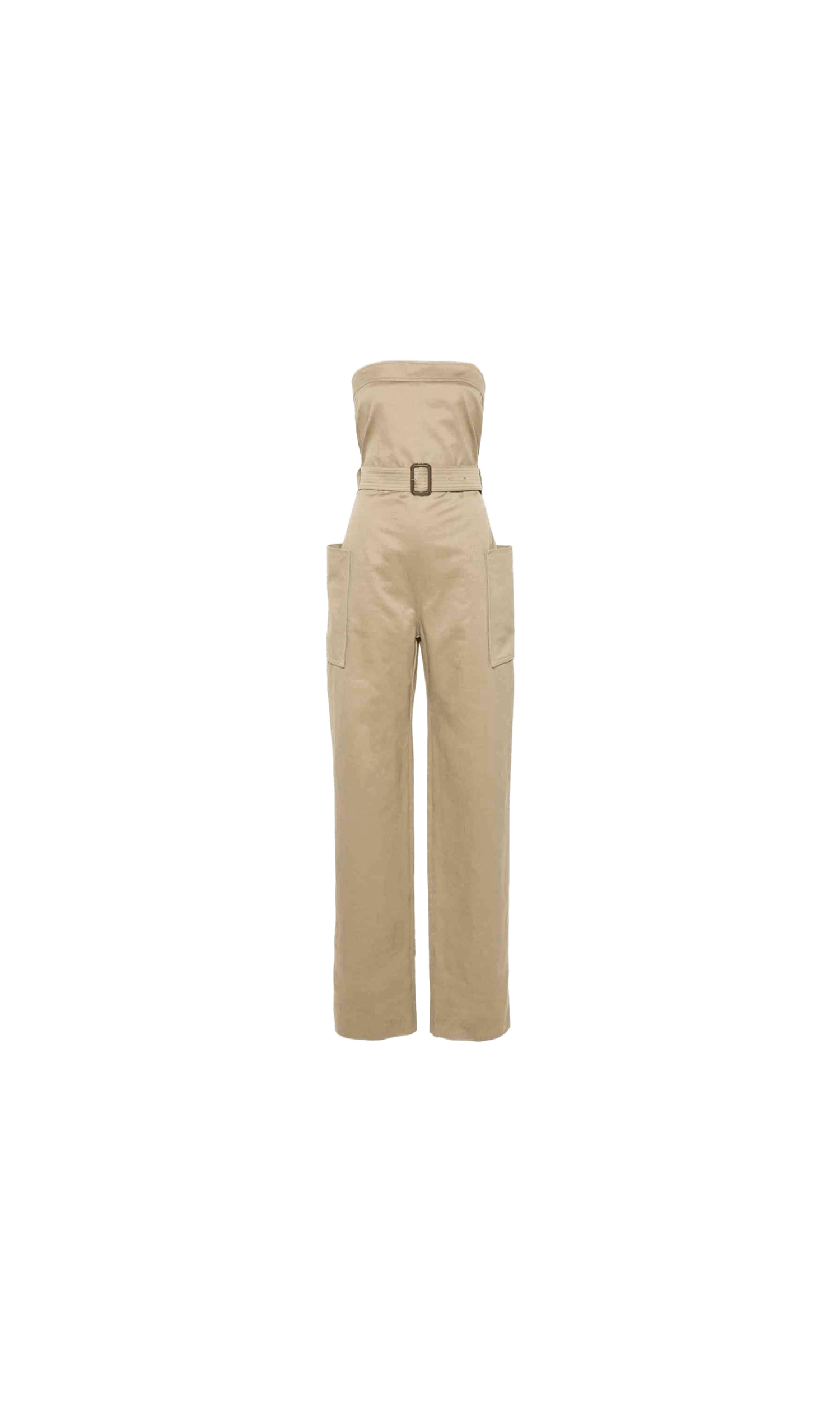 Saint Laurent Cotton Strapless Belted Jumpsuit Glam Steals
