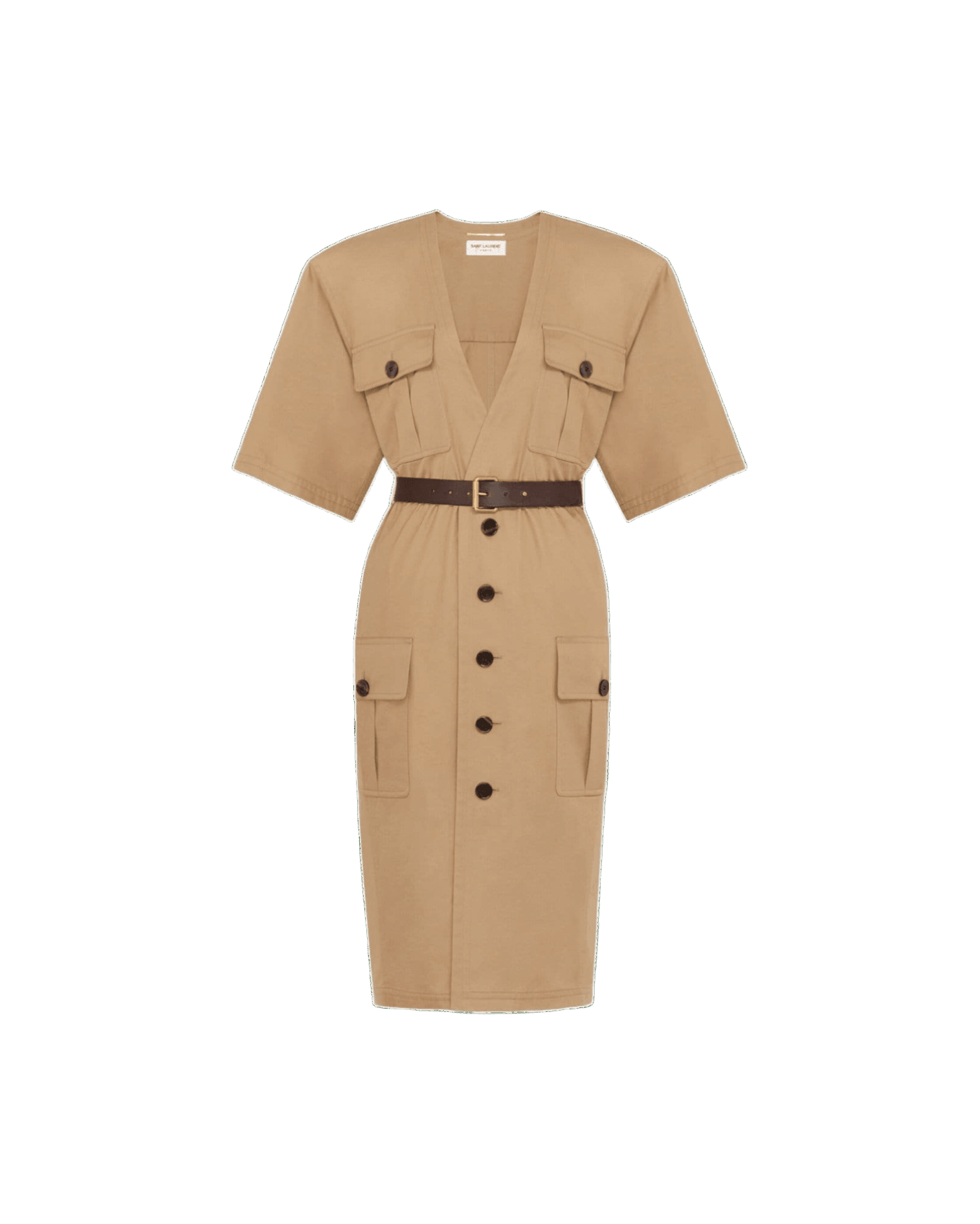 Saint Laurent Cotton Twill Midi Dress