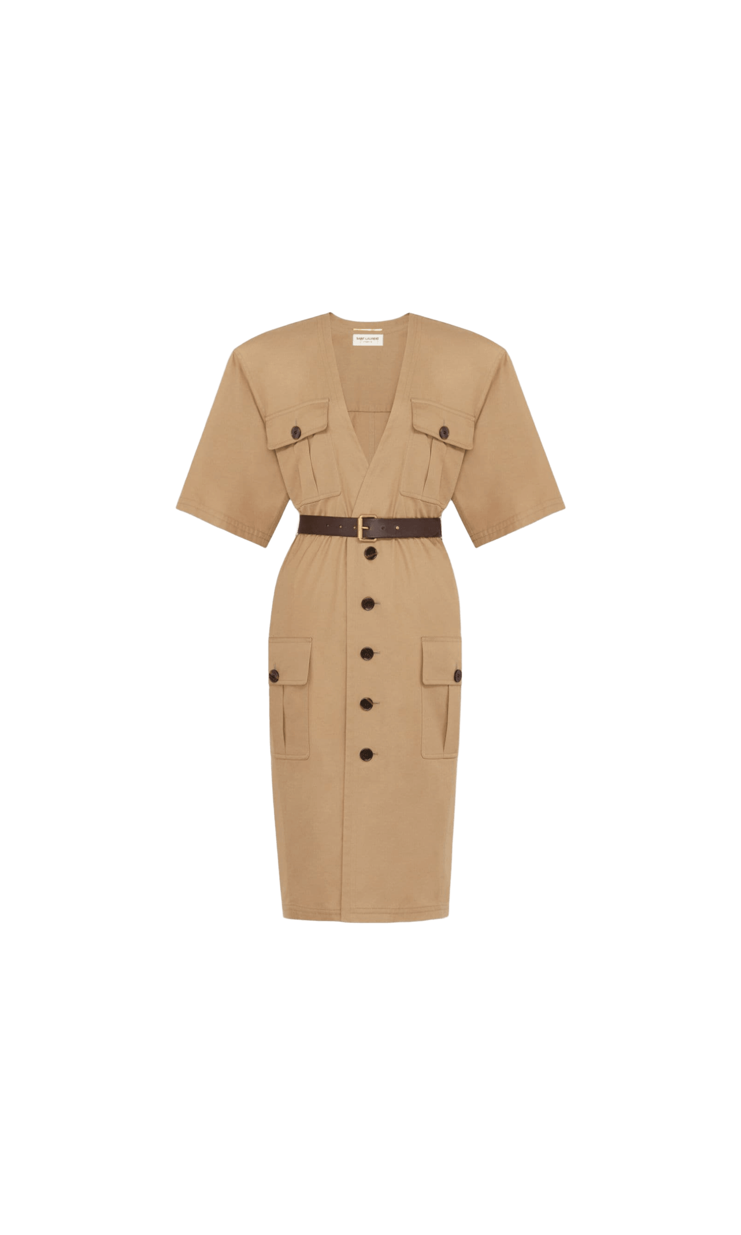 Saint Laurent Cotton Twill Midi Dress Glam Steals