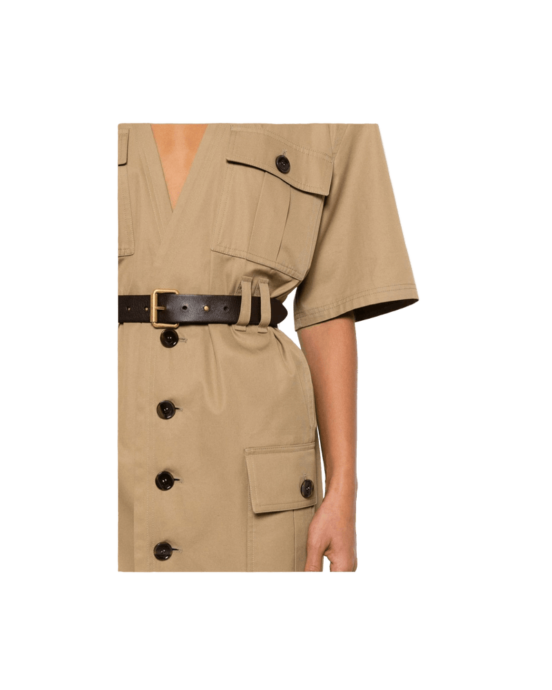 Saint Laurent Cotton Twill Midi Dress Glam Steals