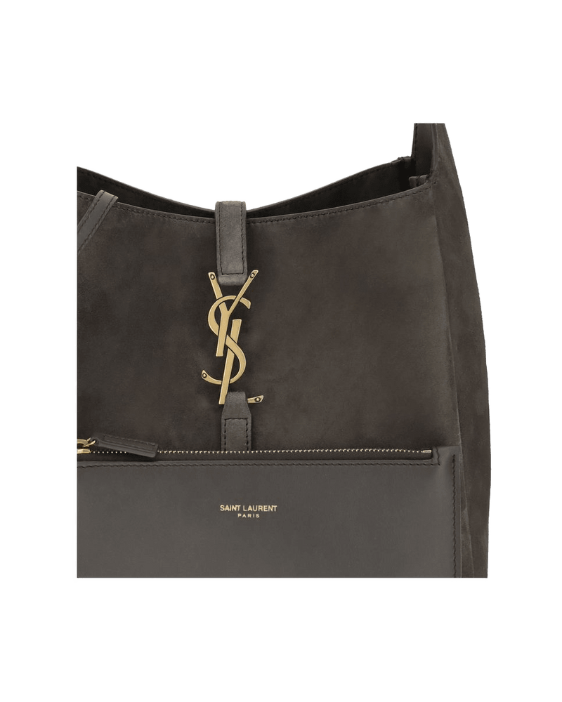 Saint Laurent Gray Calf Leather Bos Taurus Shoulder Bag Glam Steals