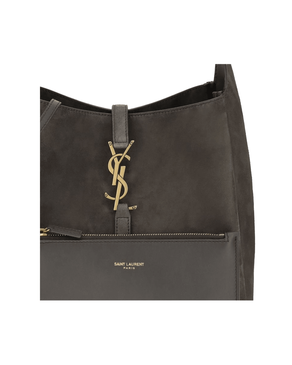 Saint Laurent Gray Calf Leather Bos Taurus Shoulder Bag Glam Steals