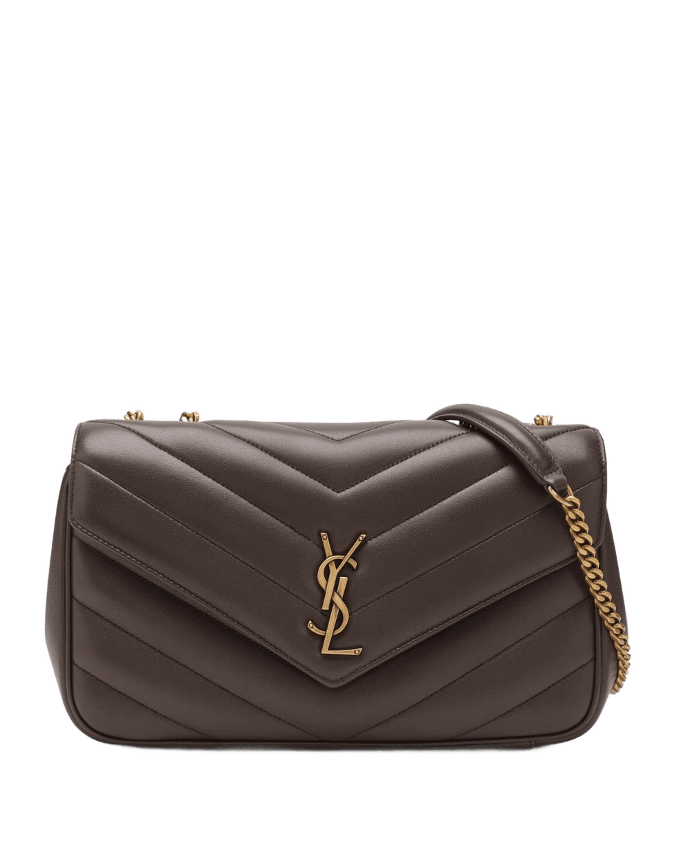 Saint Laurent Grey Leather Medium Loulou Bag Glam Steals