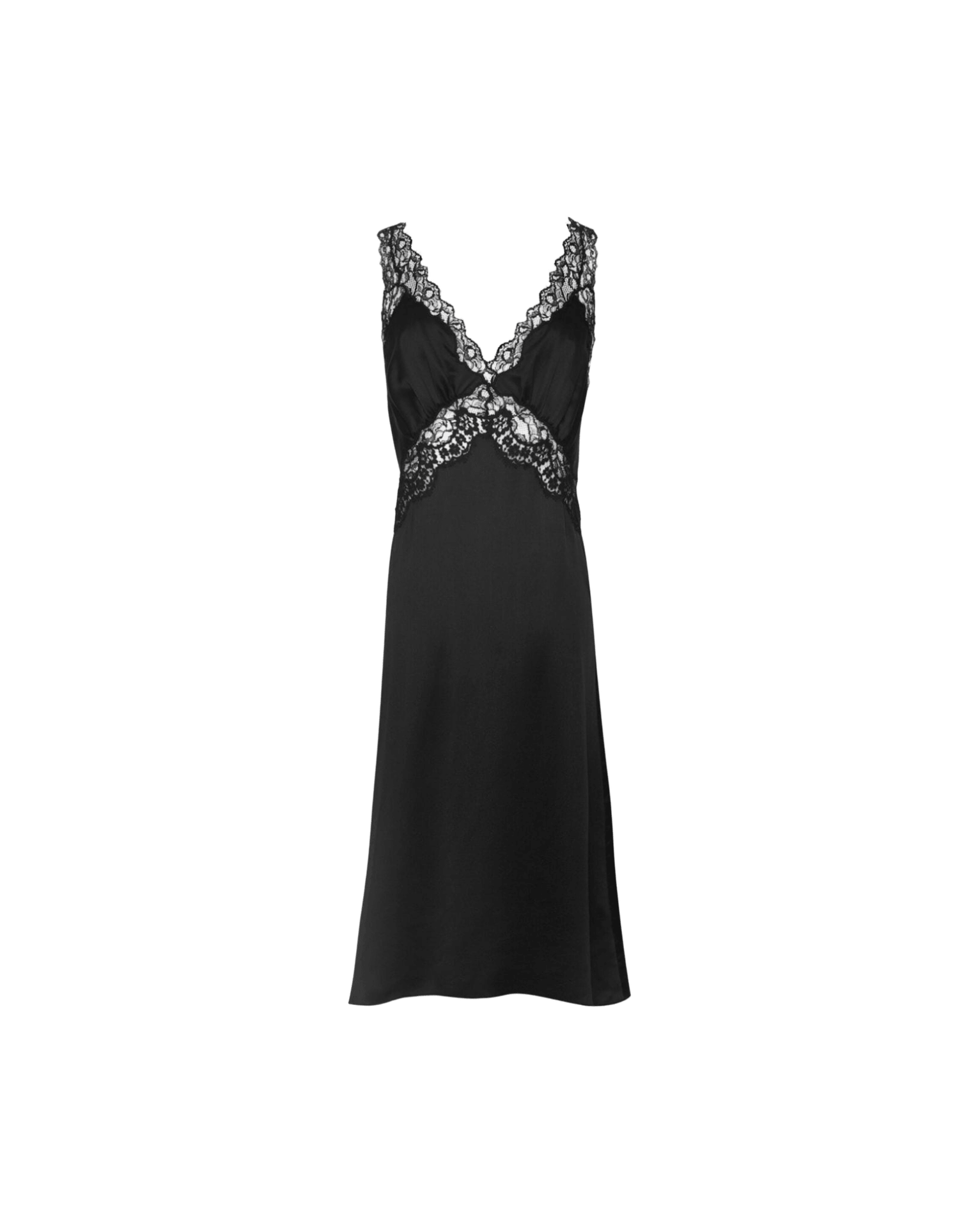 Saint Laurent Lace Panel Midi Dress