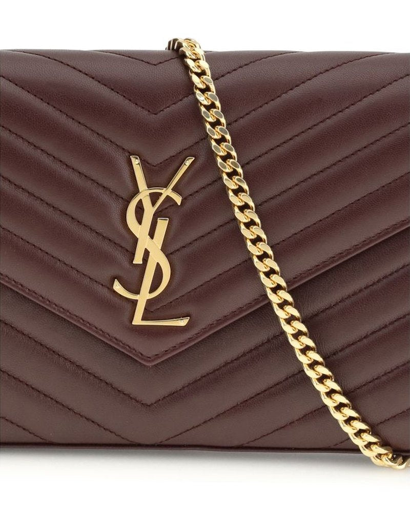 Saint Laurent Leather Bordeaux Calf Bos Taurus Shoulder Bag Glam Steals