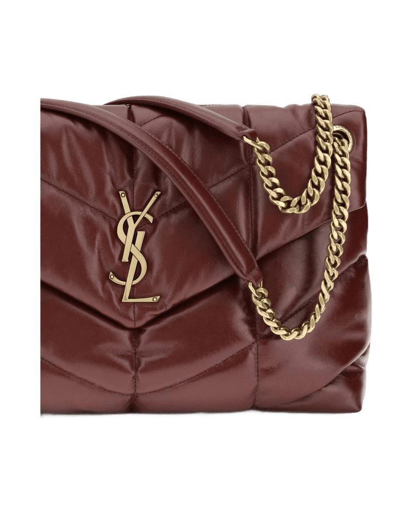 Saint Laurent Leather Bordeaux Calf Bos Taurus Shoulder Bag Glam Steals