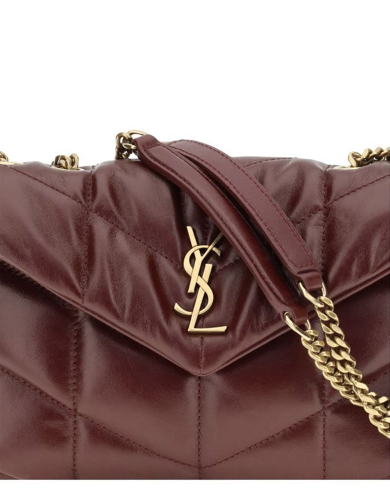 Saint Laurent Leather Bordeaux Calf Bos Taurus Shoulder Bag Glam Steals