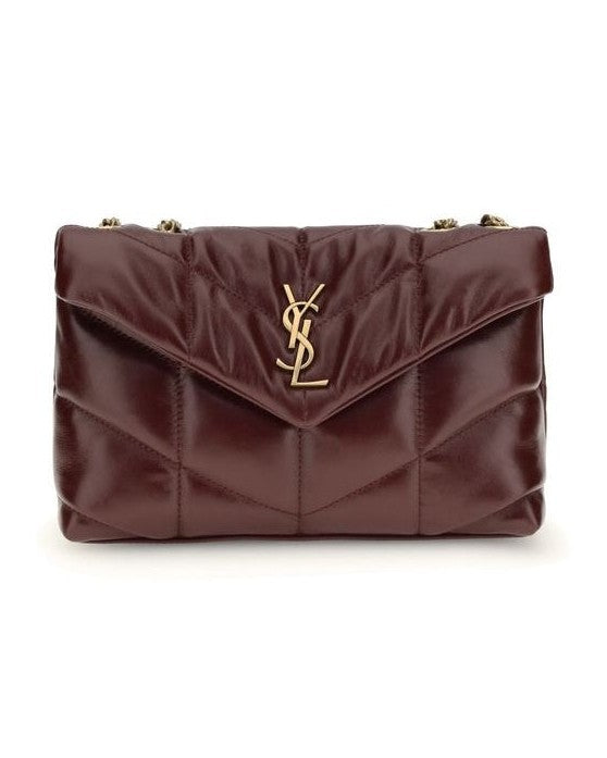 Saint Laurent Leather Bordeaux Calf Bos Taurus Shoulder Bag Glam Steals