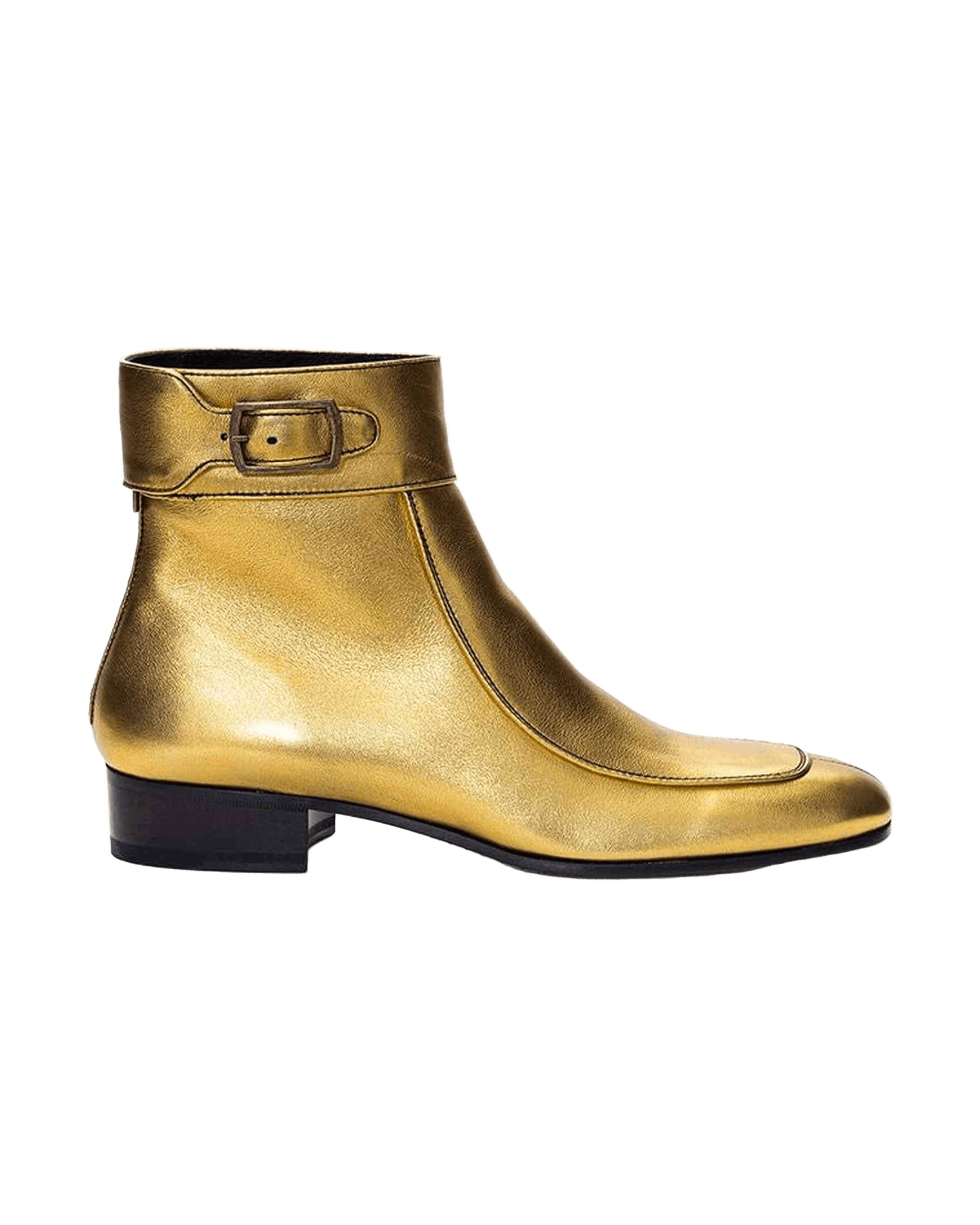 Saint Laurent Leather Gold Boot Glam Steals