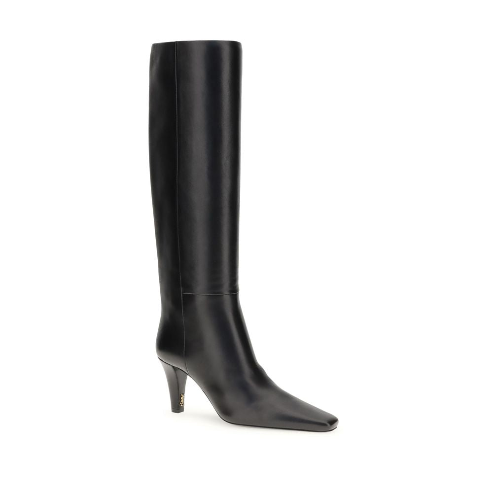 Saint Laurent Leather High Boots Glam Steals