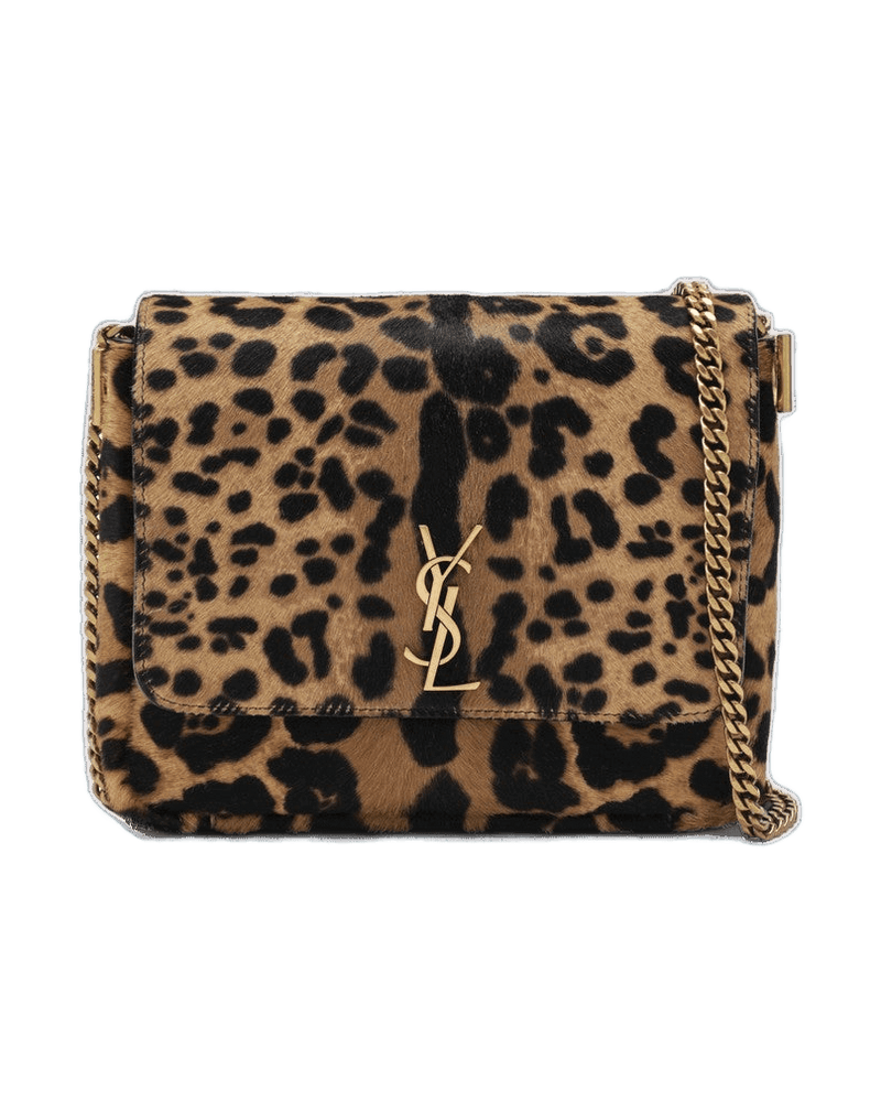 Saint Laurent Leather Leopard Print Kate Bag In Pony Effect Glam Steals