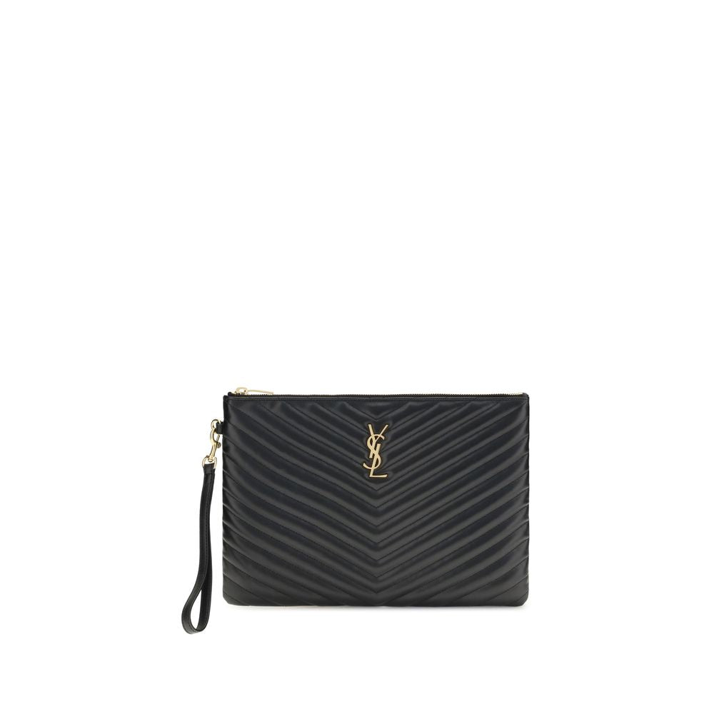 Saint Laurent Leather Matelassé Pouch Glam Steals