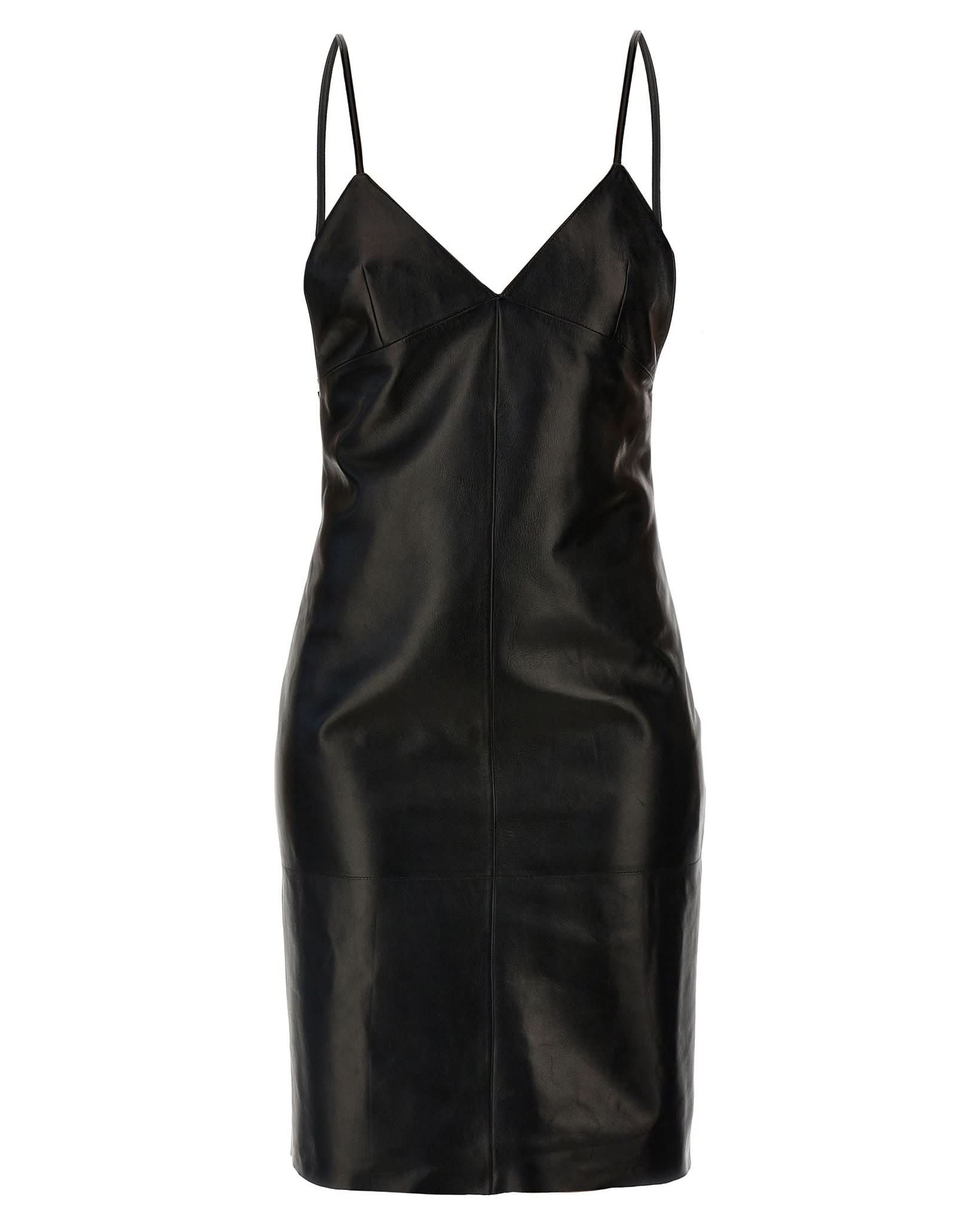 Saint Laurent Leather Slip Dress Glam Steals