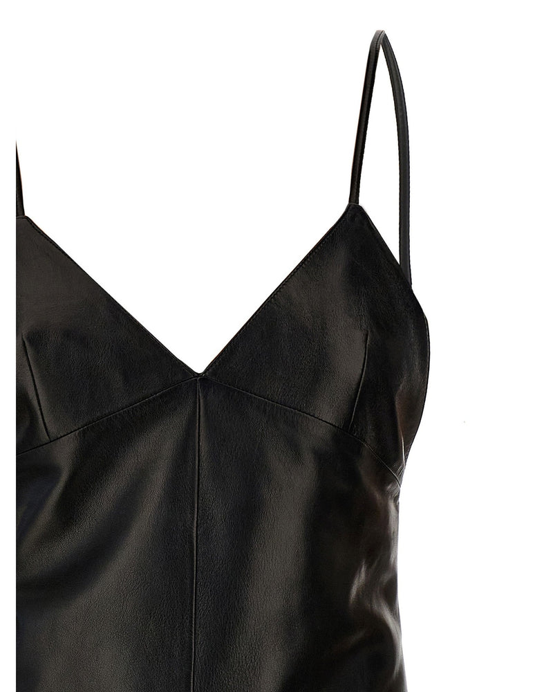 Saint Laurent Leather Slip Dress Glam Steals