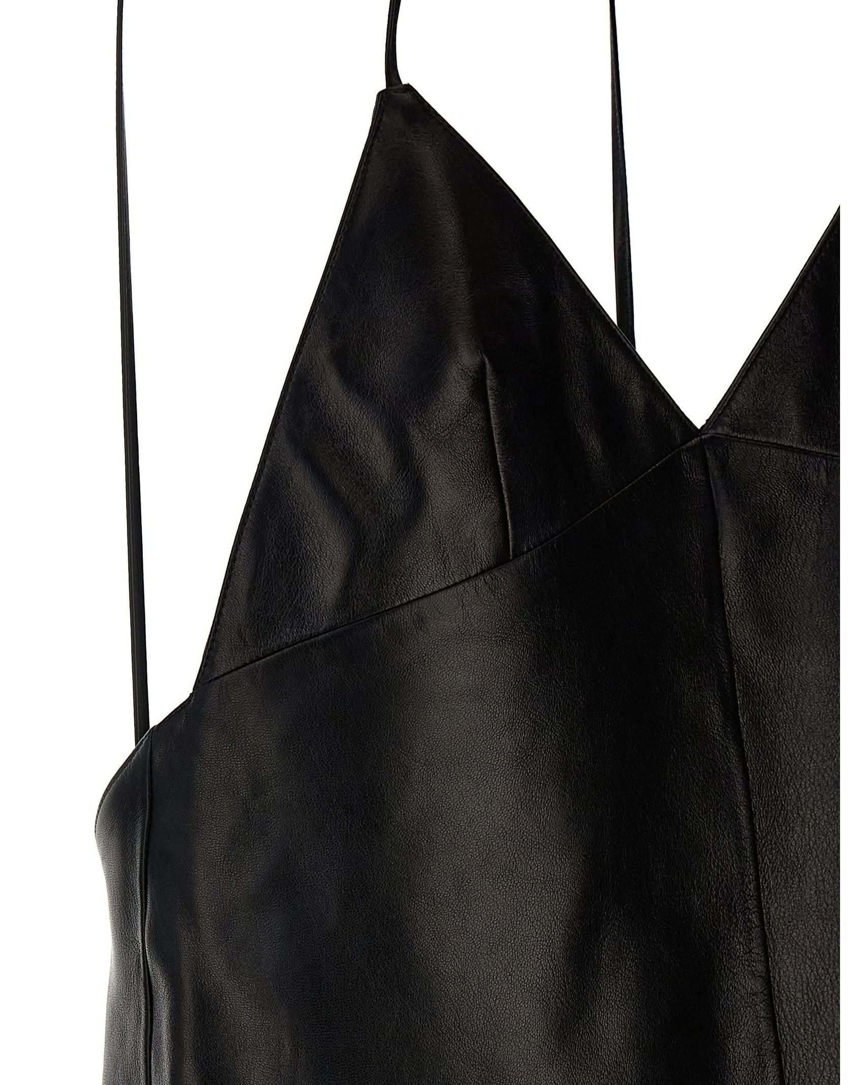 Saint Laurent Leather Slip Dress Glam Steals