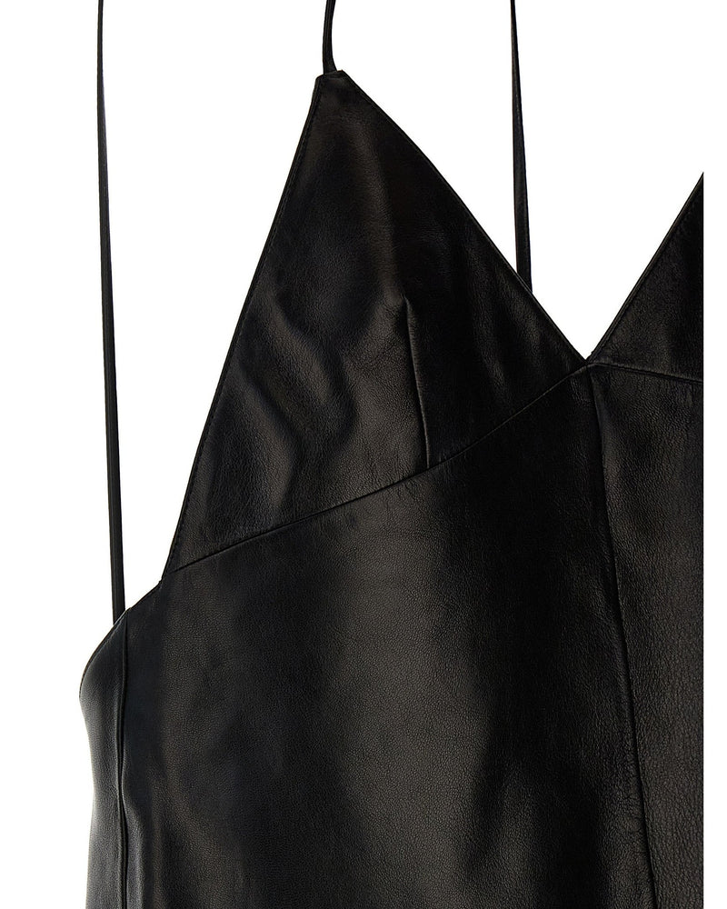 Saint Laurent Leather Slip Dress Glam Steals