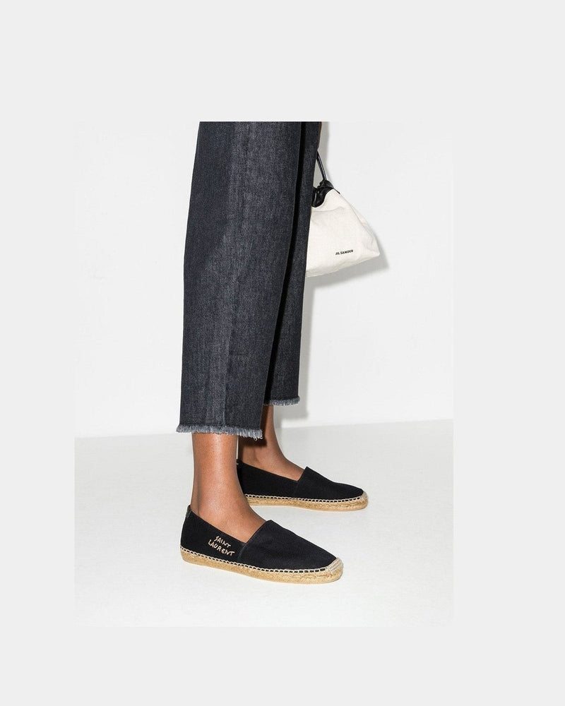 Saint Laurent Logo Embroidered Espadrilles Flats