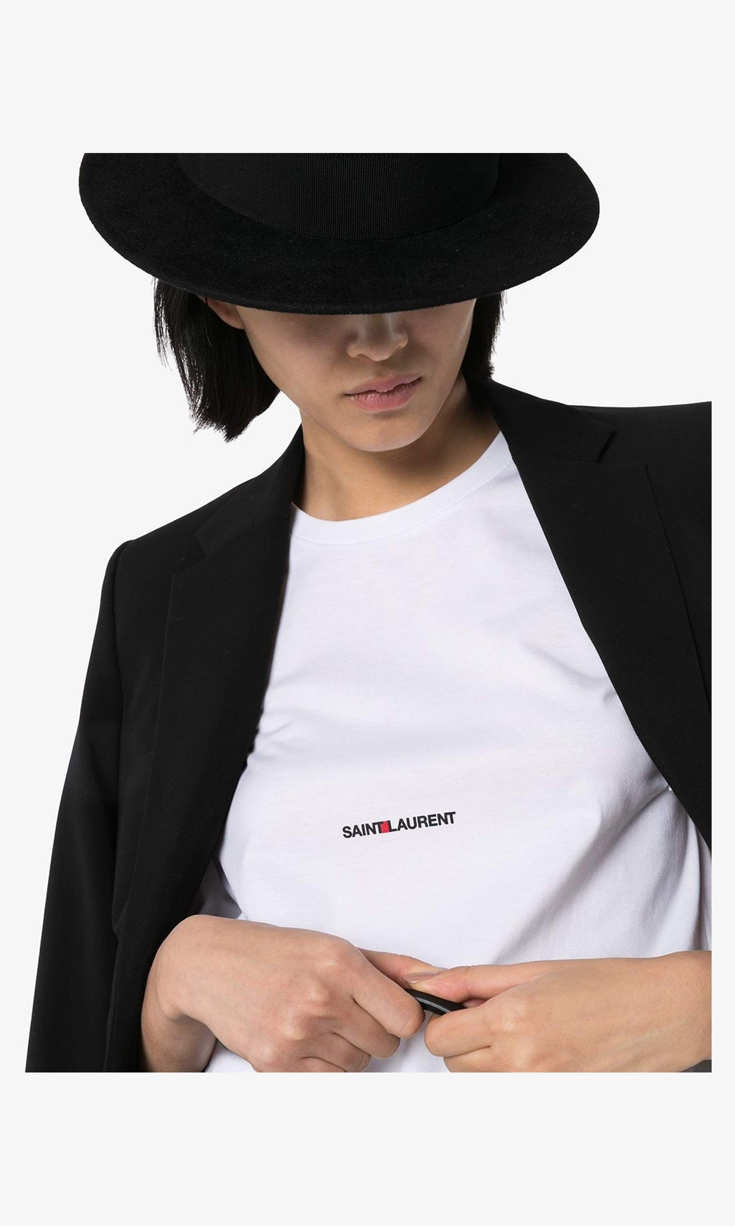 Saint Laurent Logo Print T-shirt Glam Steals