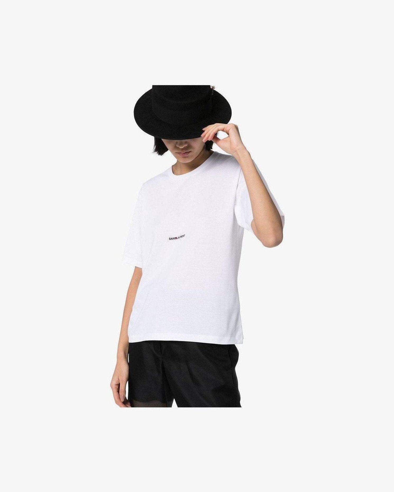 Saint Laurent Logo Print T-shirt Glam Steals