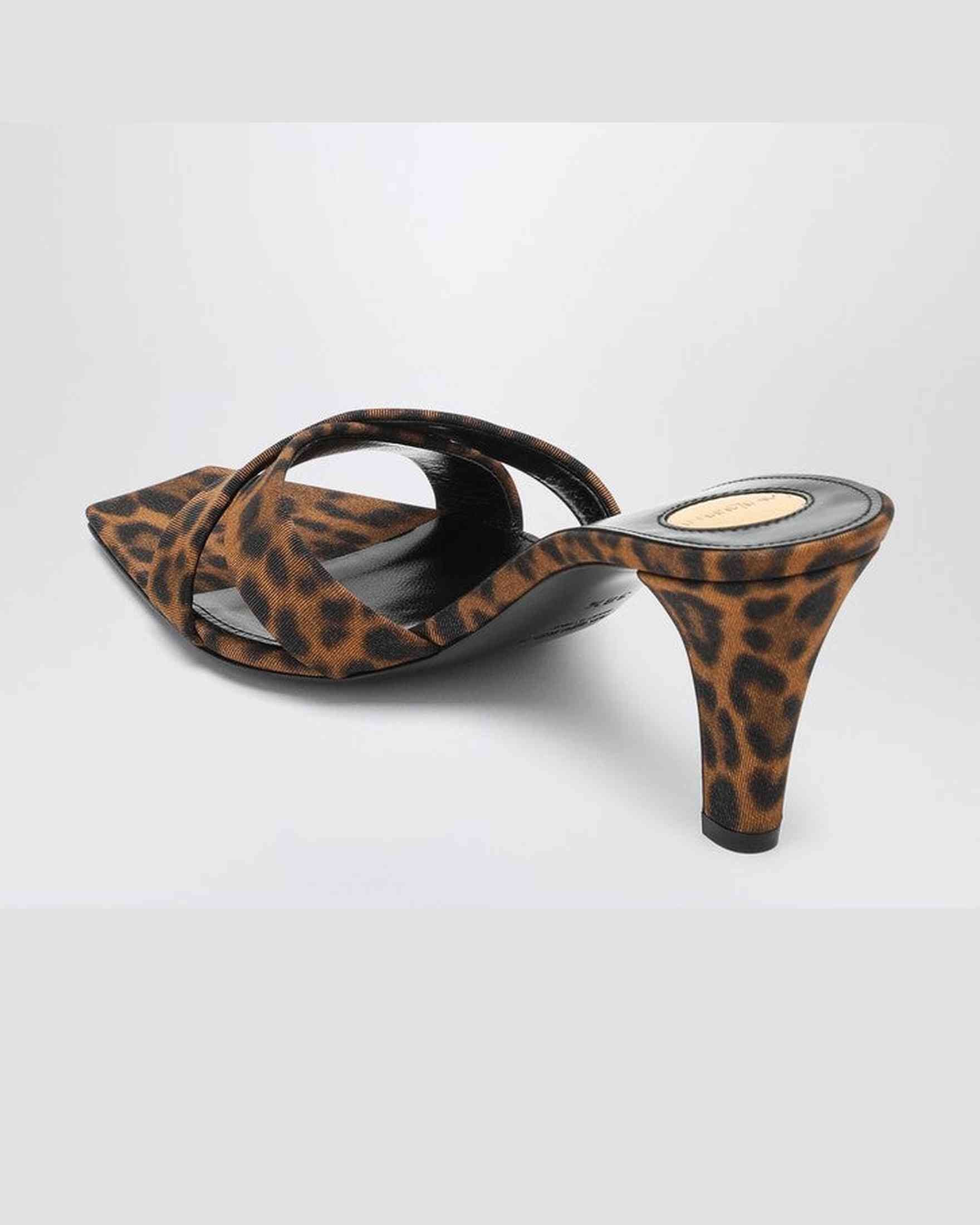 Saint Laurent Mule Jill in Gros Grain Leopard Print Glam Steals