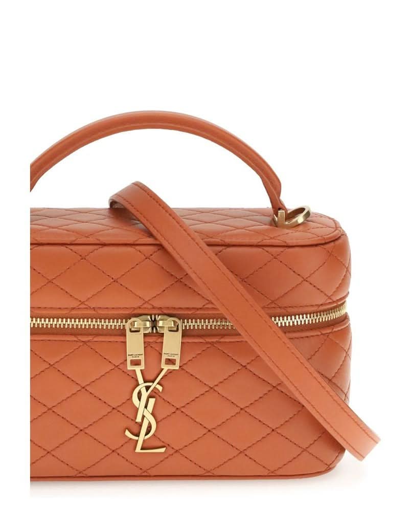 Saint Laurent Orange Calf Leather Bos Taurus Shoulder Bag Glam Steals